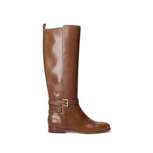 Ralph Lauren Womens 5.5 B Polo Tan Leather Knee High Riding Boots NIB IH1